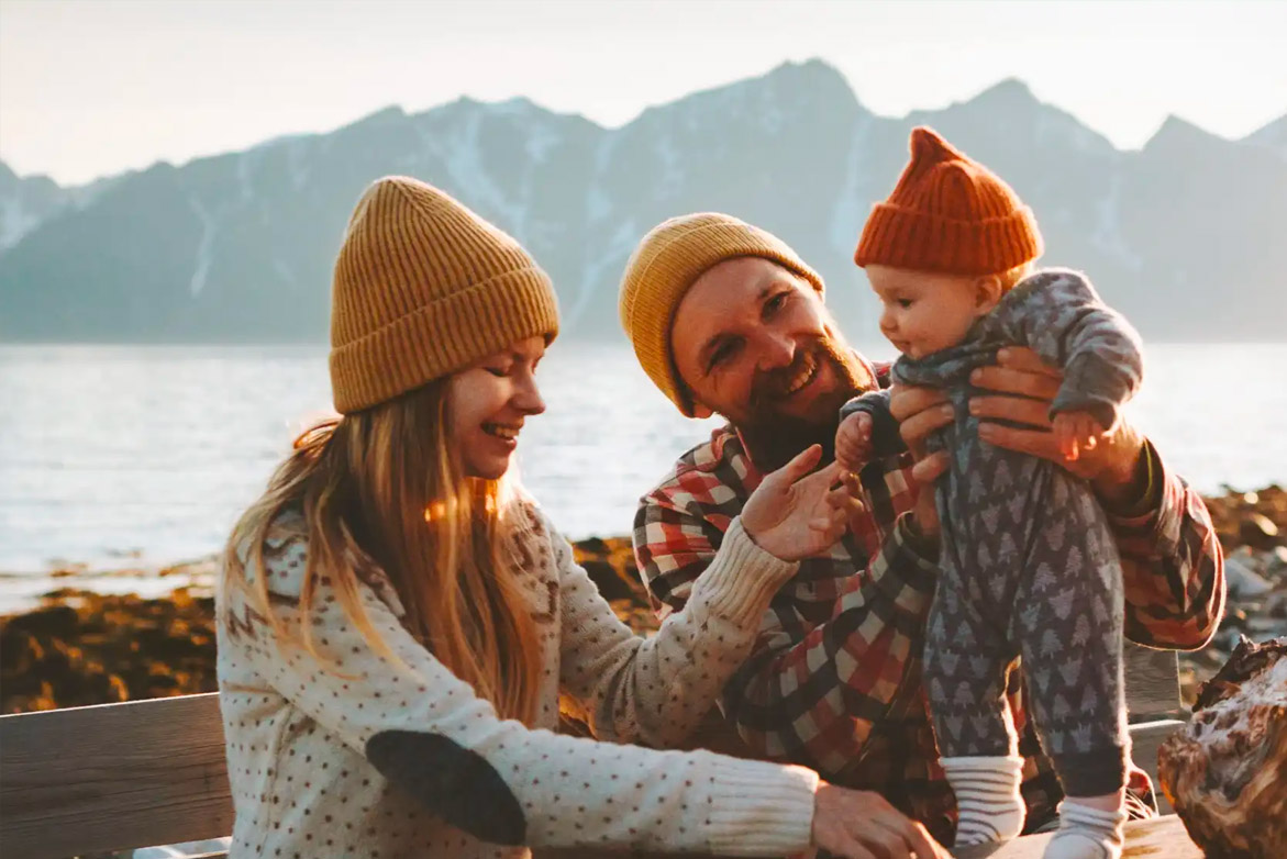 family with small baby by lake, best type of mortgage loan